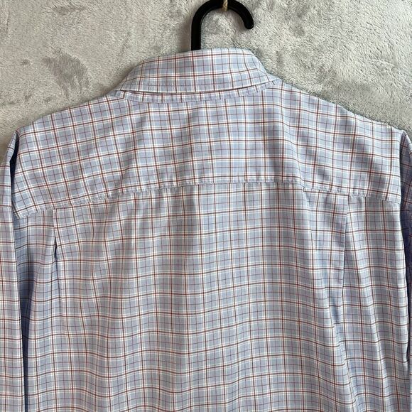 Turnbull & Asser Mens Dress Shirt XL?*READ White/Blue Plaid Designer Button Down - Picture 11 of 15